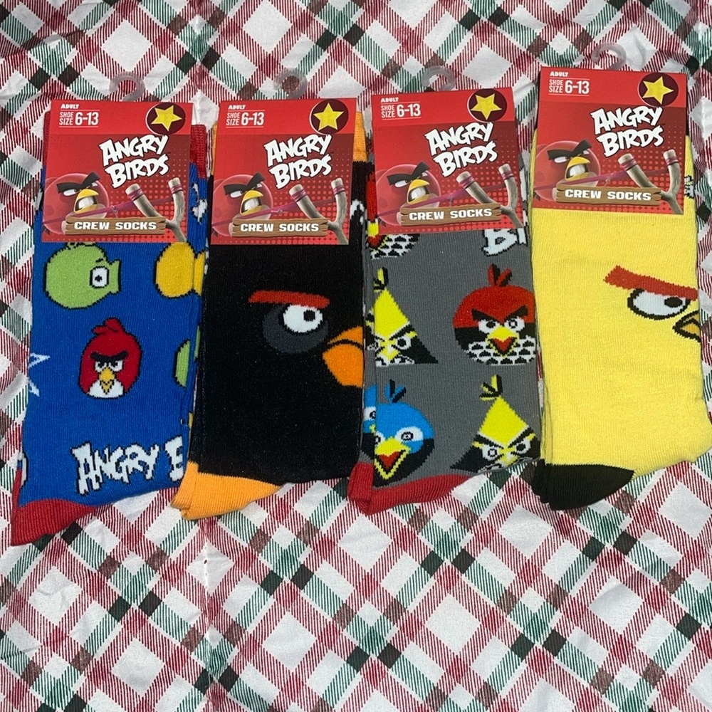 4 Pairs Angry Bird Socks
